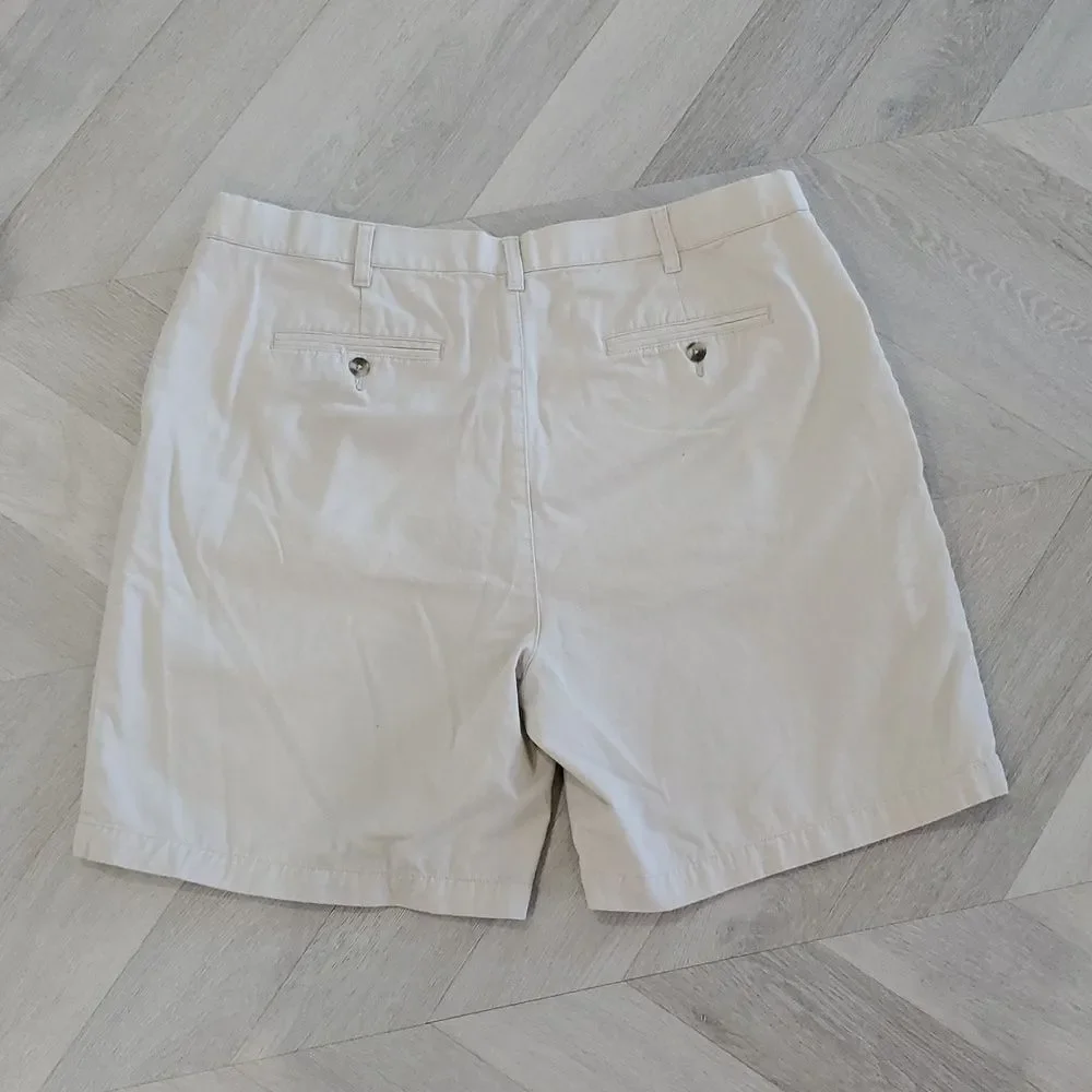 CROFT & BARROW Mens 100% Cotton Relaxed-Fit Double Pleat Shorts, Size 40